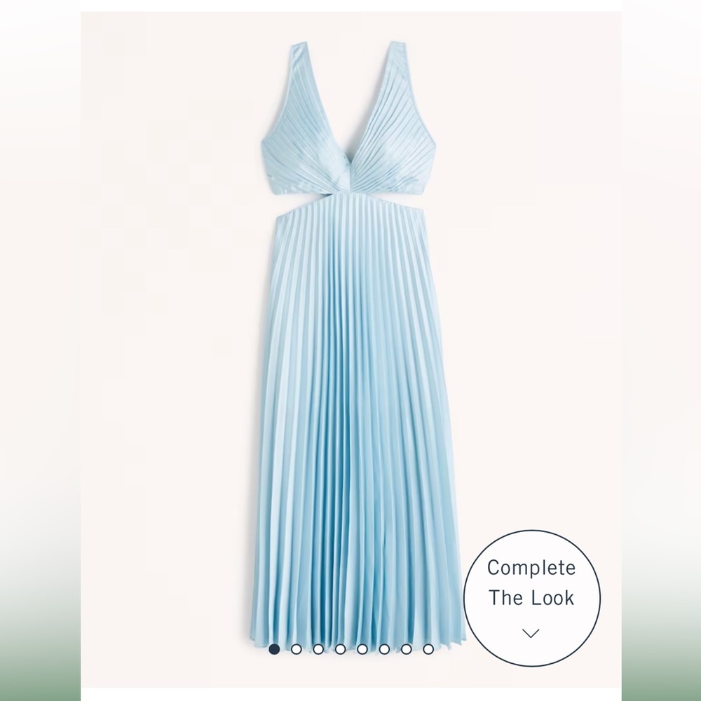 Abercrombie Satin Pleated Cutout Maxi Dress